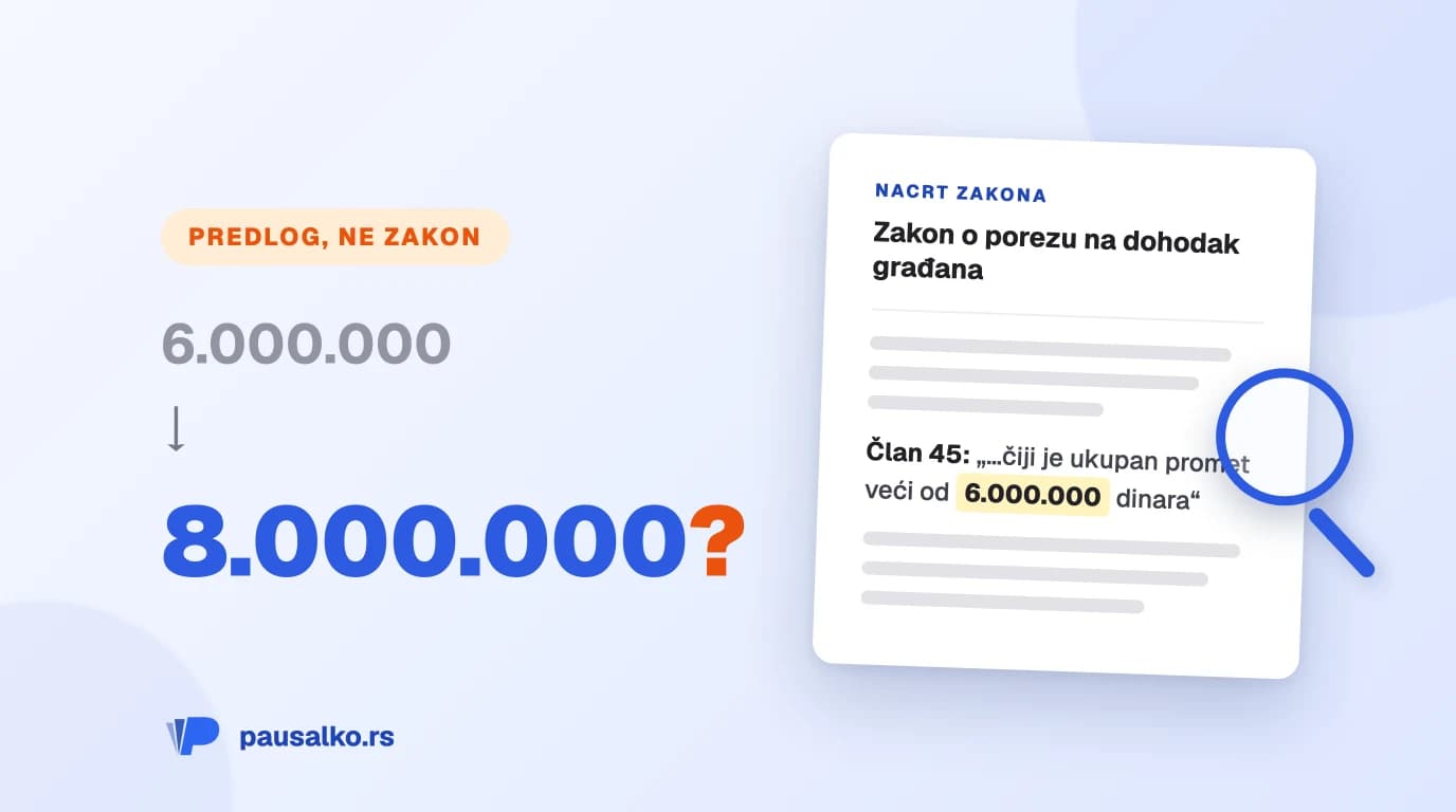 Limit za paušalce ide na 8 miliona? Šta je tačno predloženo (2026)